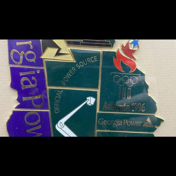 1996 Atlanta Summer Olympics ~ Georgia Power Jumbo Puzzle Pin Set Framed &Matted - Picture 3 of 9